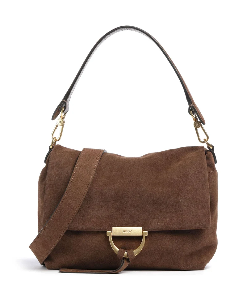 Abro Suede Temi Medium Schultertasche wood