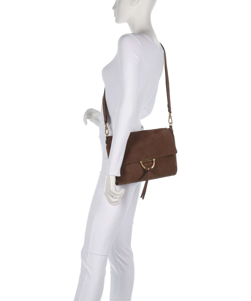 Abro Suede Temi Medium Schultertasche wood