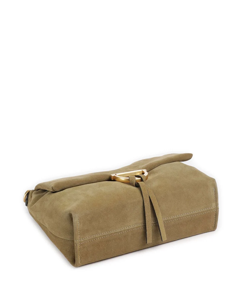 Abro Suede Temi Medium Schultertasche mud