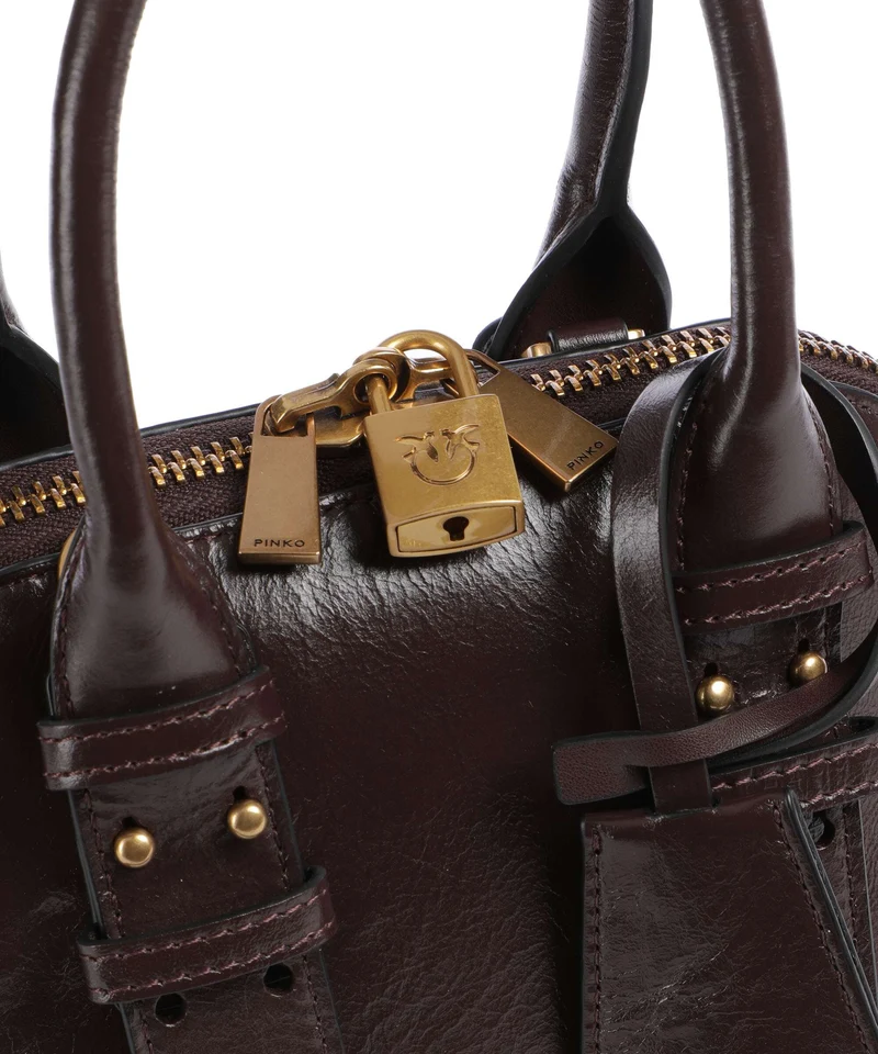 Pinko Bowling Mini Handtasche rosso mogano/antique gold