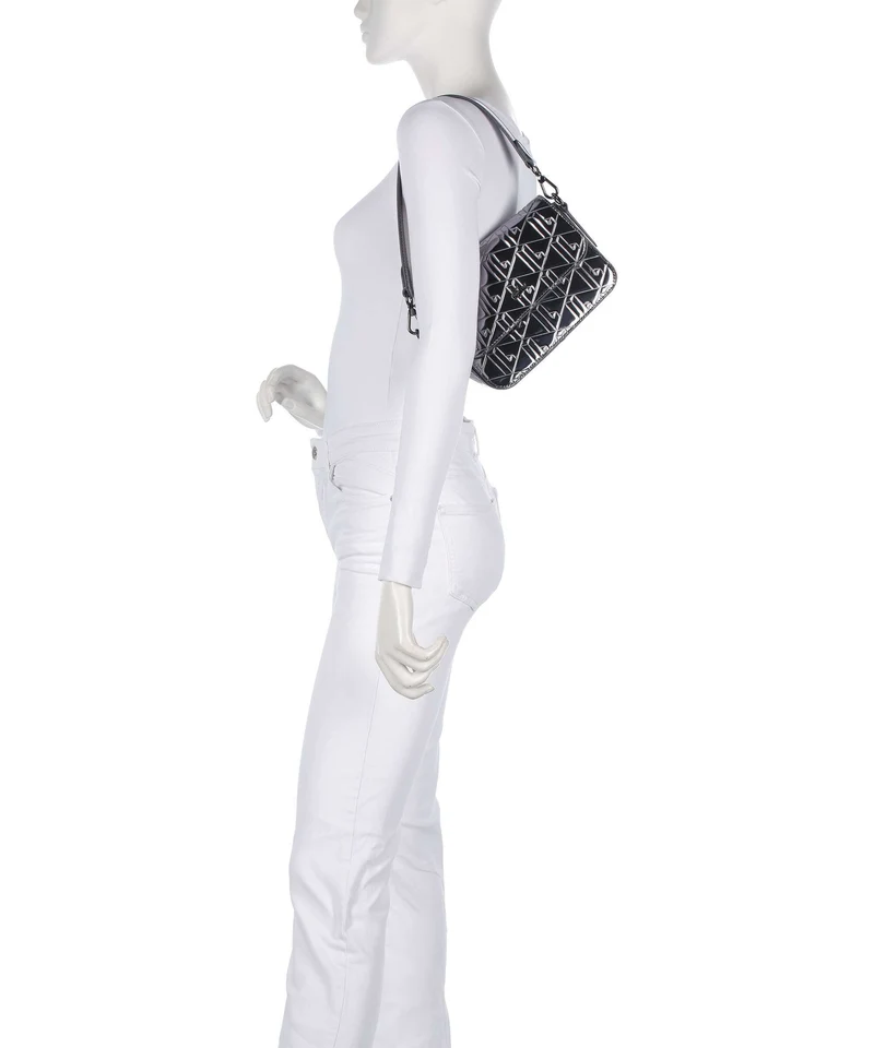 Lacoste Holiday Schultertasche shiny dark silver