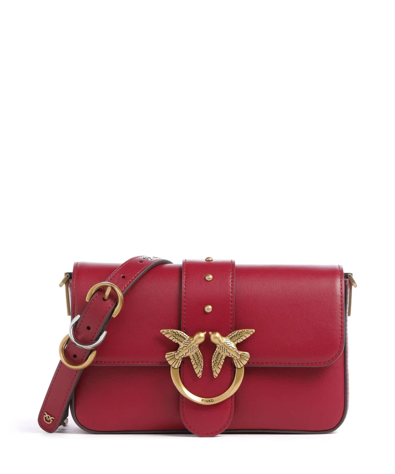 Pinko Love One Mini Slouchy Charms Umhängetasche rosso lampone/antique gold