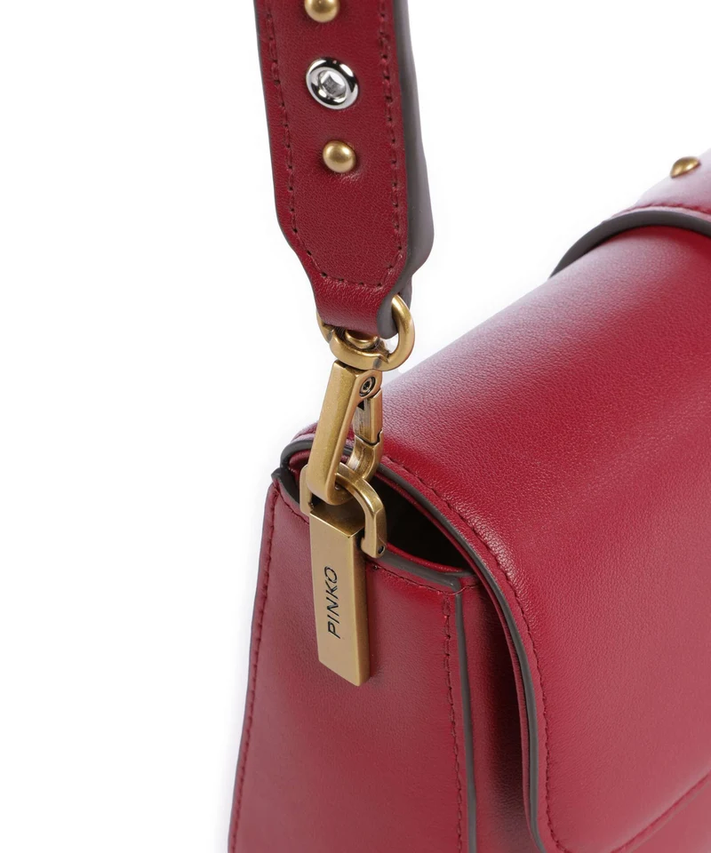 Pinko Love One Mini Slouchy Charms Umhängetasche rosso lampone/antique gold
