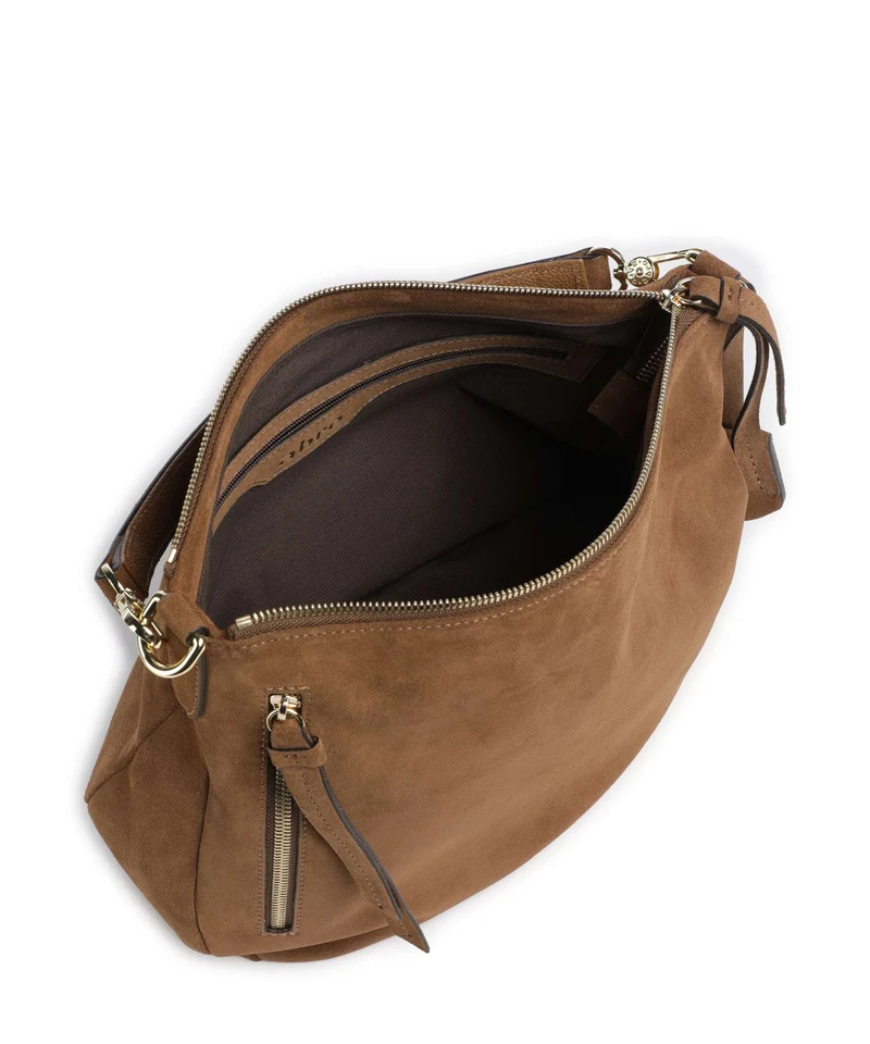 Abro Suede Juna Small Beuteltasche camel