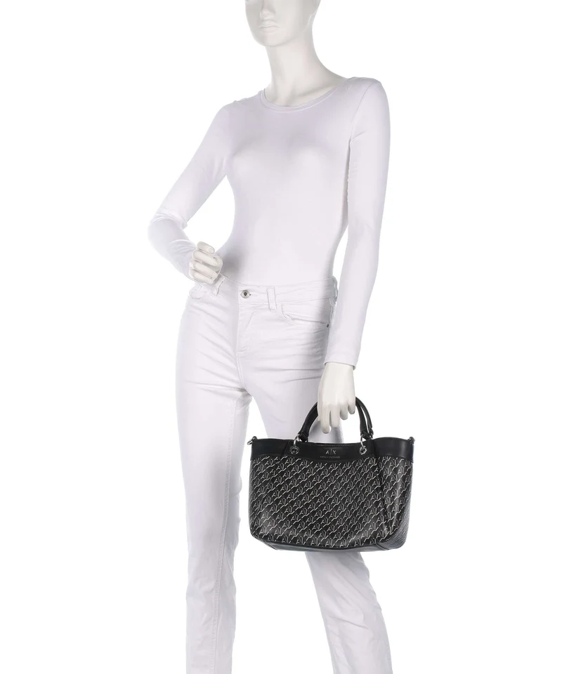 Armani Exchange Wave Monogram M Handtasche black