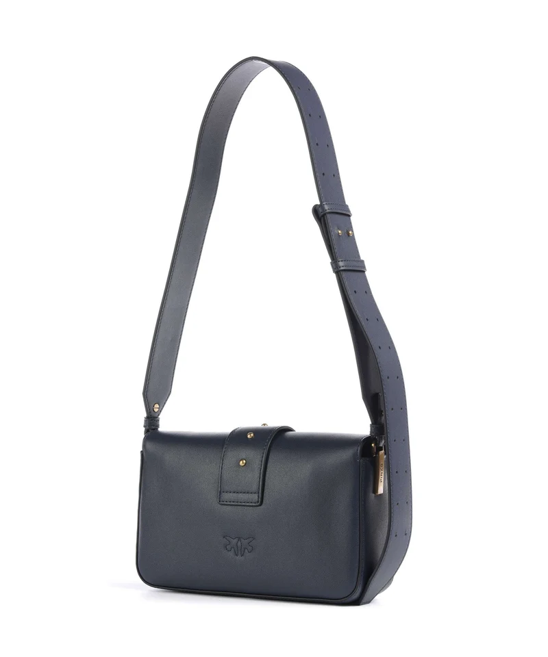 Pinko Love One Mini Slouchy Schultertasche blu indaco ombroso/antique gold