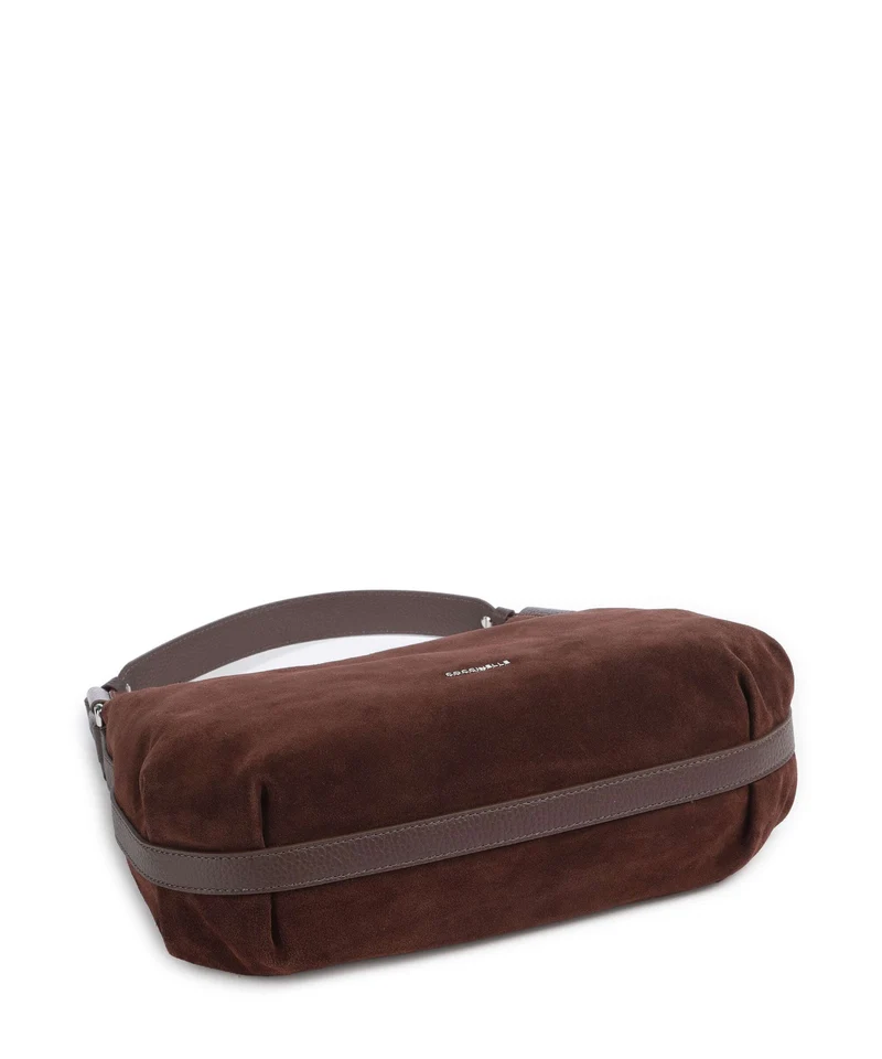 Coccinelle Rebekka Suede Beuteltasche brunette