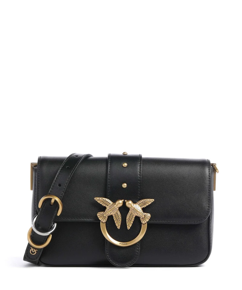 Pinko Love One Mini Slouchy Charms Umhängetasche nero/antique gold