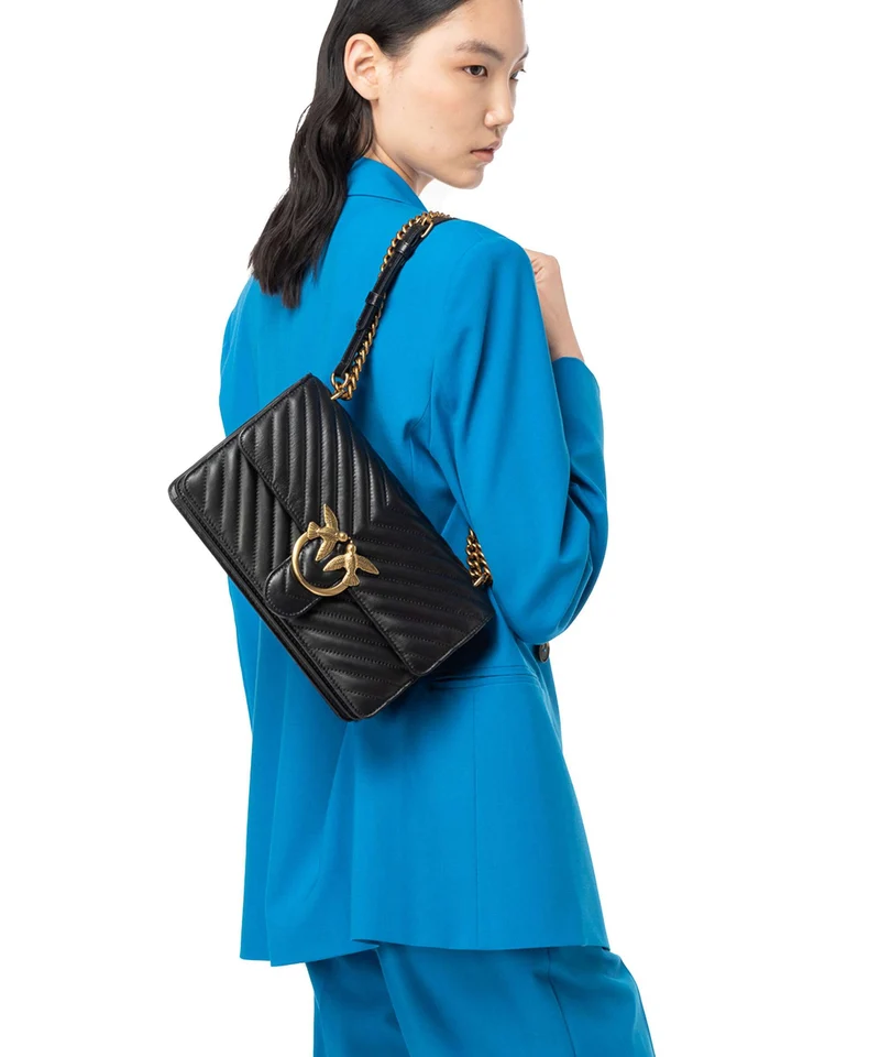 Pinko Love One Classic Schultertasche nero/antique gold