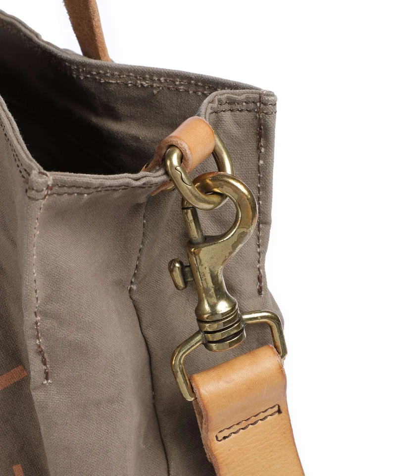 Campomaggi Shopper verde militare/naturale/albicocca