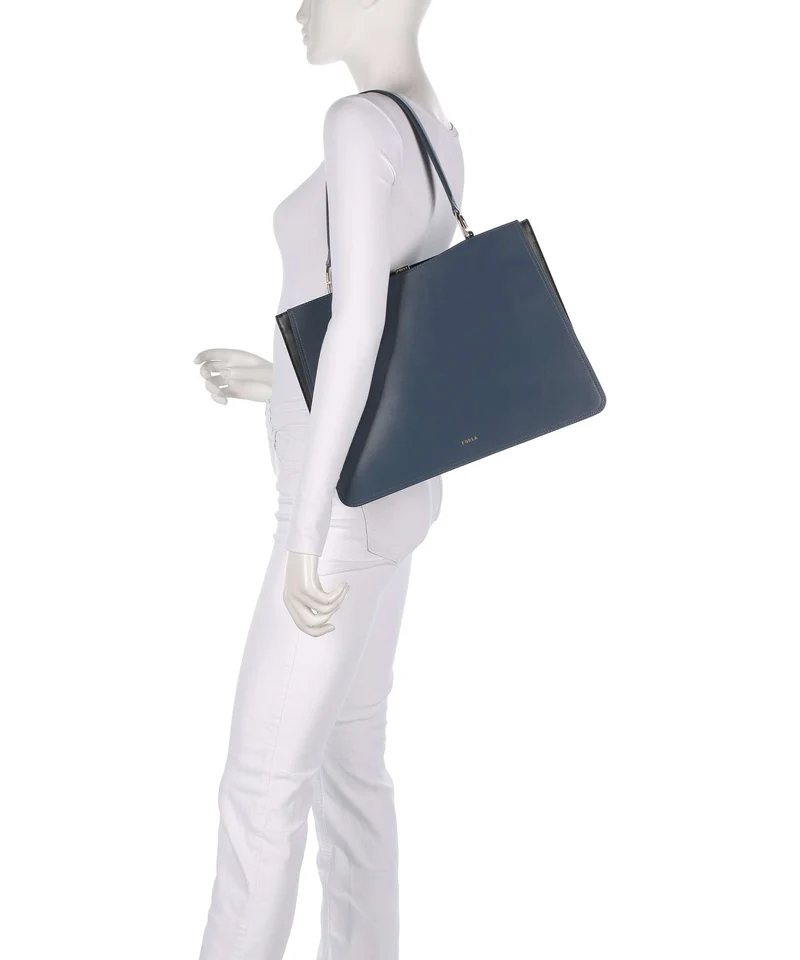 Furla Agata L Shopper grigio blu/nero