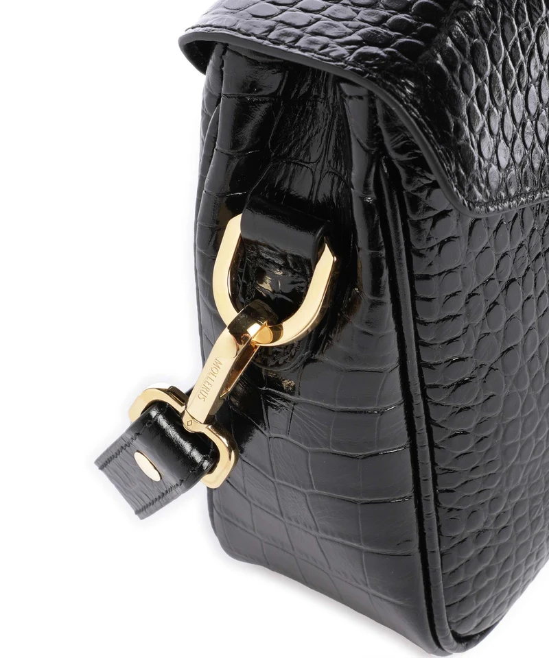 Maison Mollerus Croco Marly Umhängetasche classic schwarz