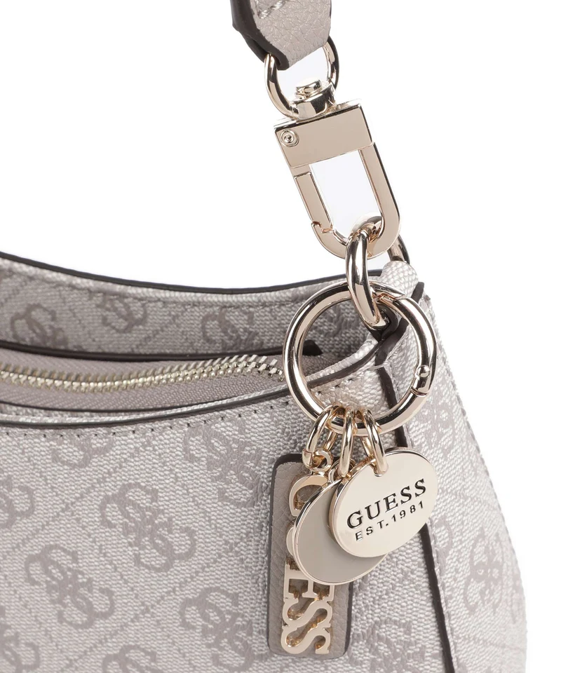 Guess Noelle Schultertasche dark taupe logo