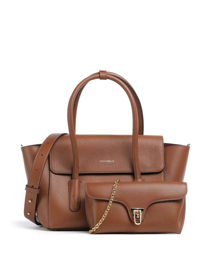 Coccinelle Beat Double Handtasche cognac