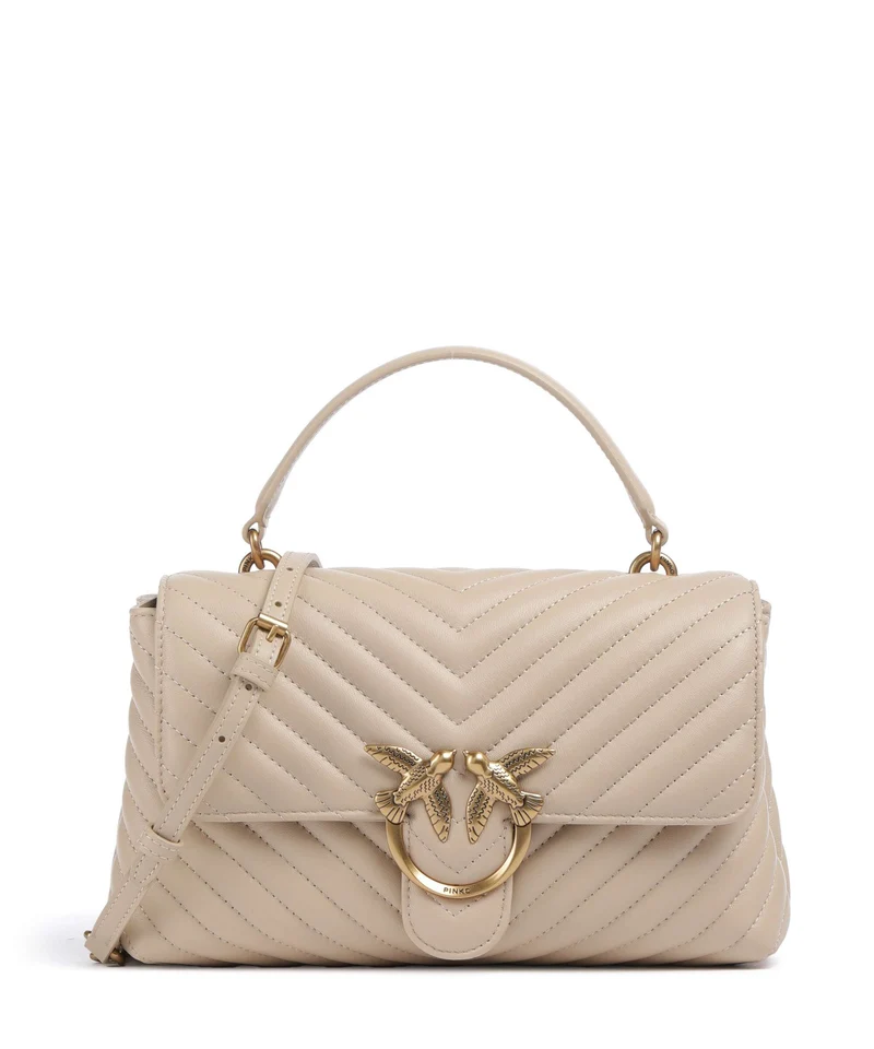 Pinko Love Lady Puff Classic Handtasche beige/grigio fumo/antique gold