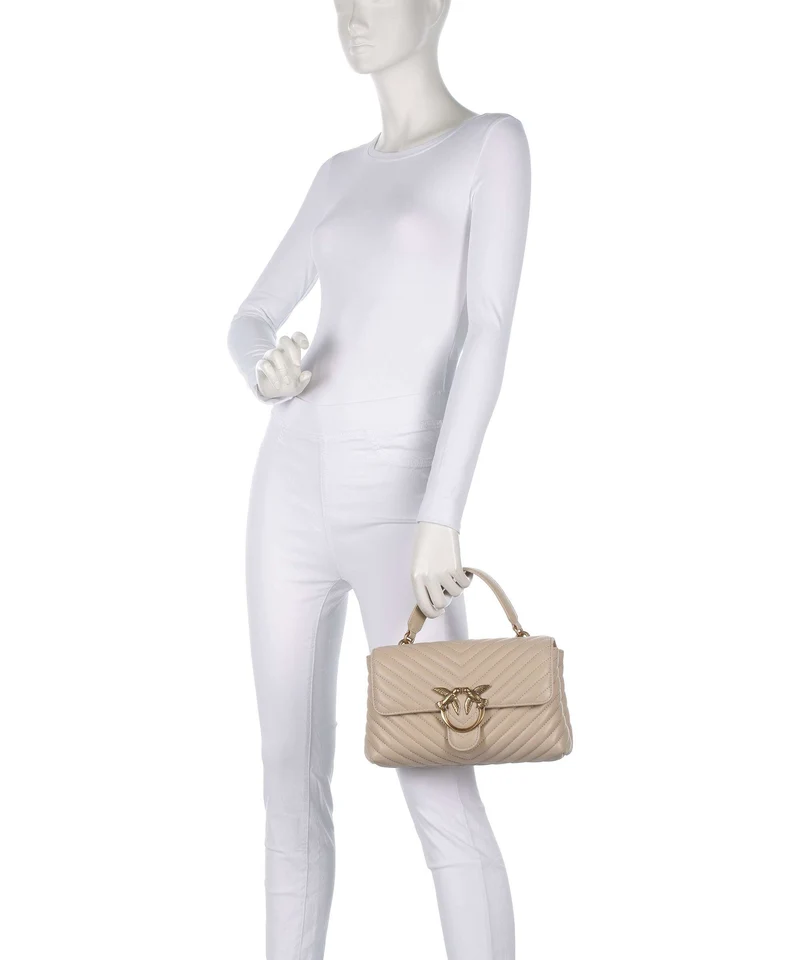 Pinko Love Lady Puff Classic Handtasche beige/grigio fumo/antique gold