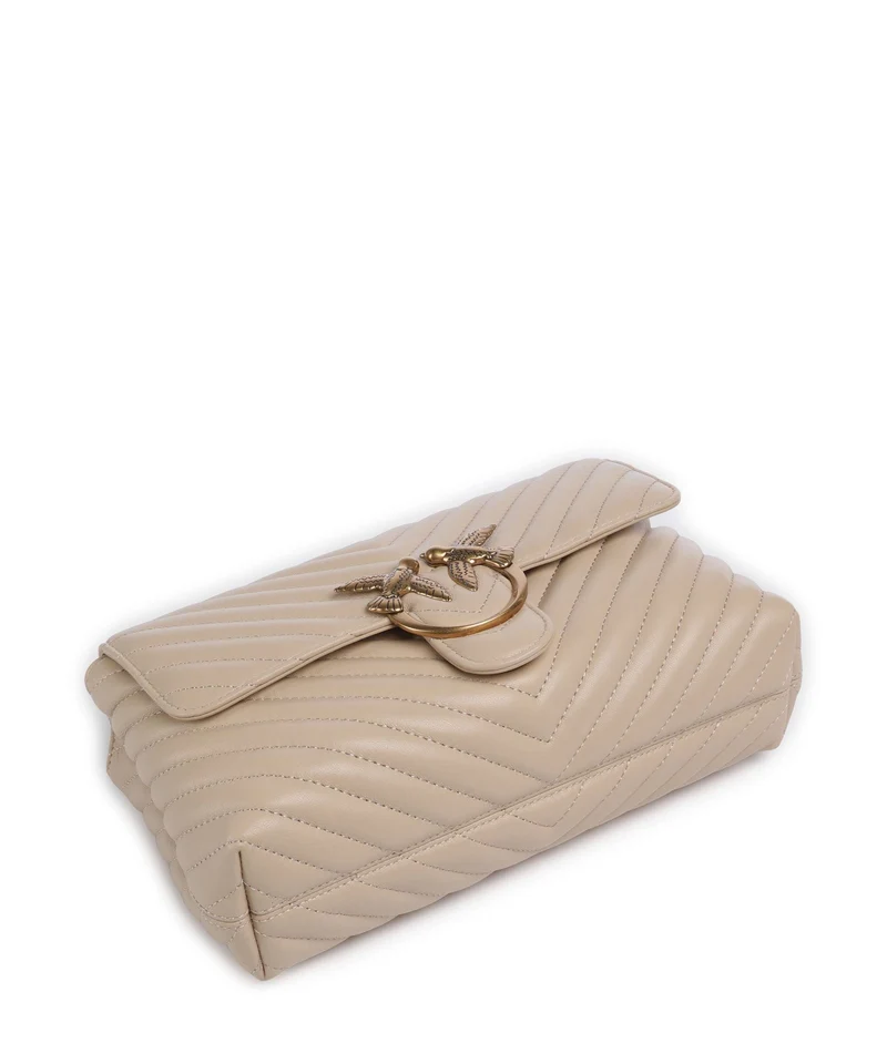 Pinko Love Lady Puff Classic Handtasche beige/grigio fumo/antique gold