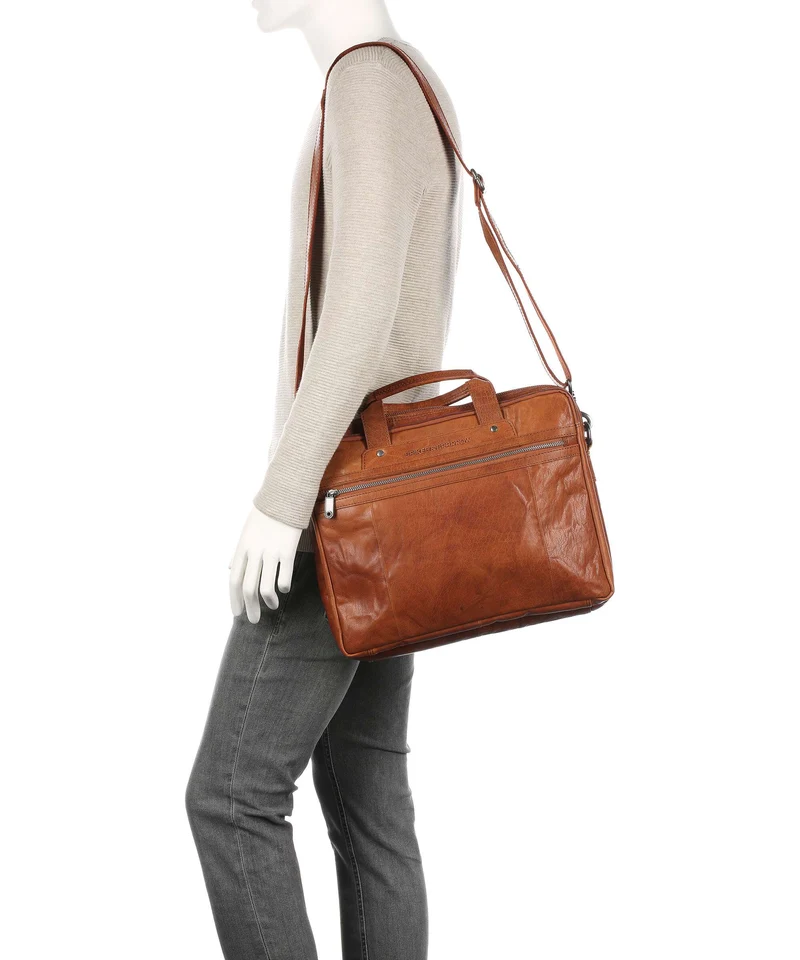 Spikes & Sparrow Bronco Aktentasche brandy