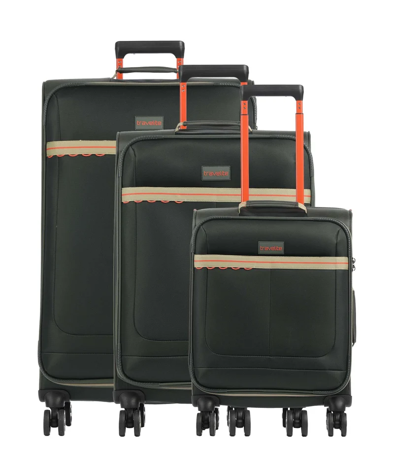 Travelite Color Craze 4-Rollen Trolley Set oliv
