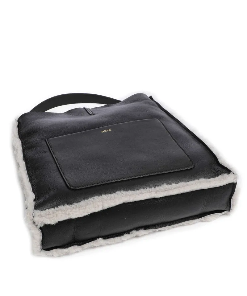 Abro Shearling Raquel Beuteltasche black/white
