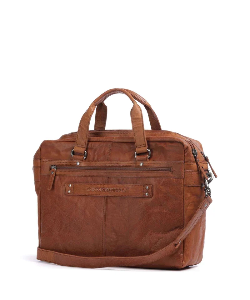 Spikes & Sparrow Bronco Aktentasche cognac