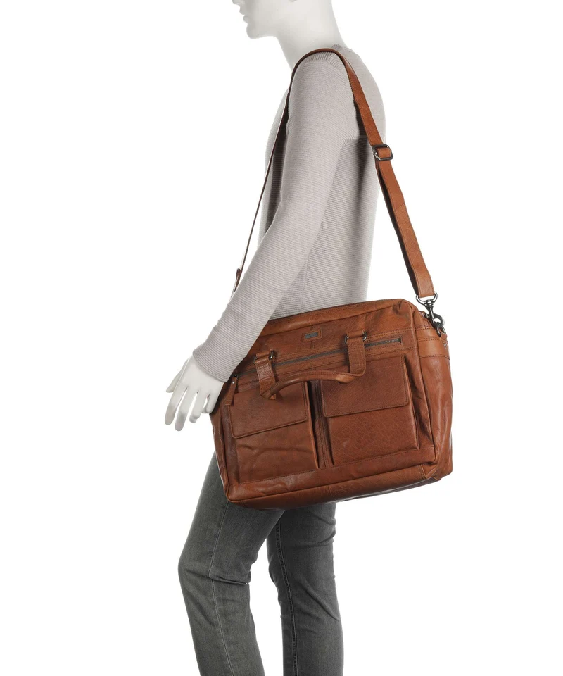 Spikes & Sparrow Bronco Aktentasche cognac