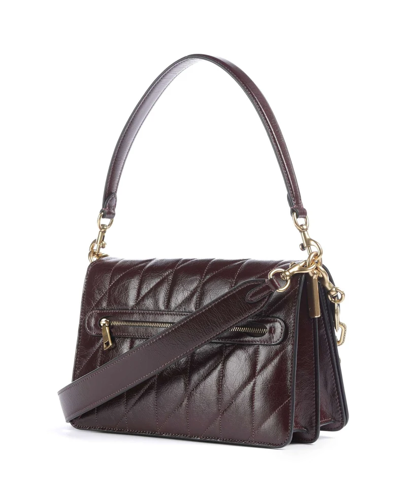 Coach Tabby Quilted Glazed Schultertasche black currant