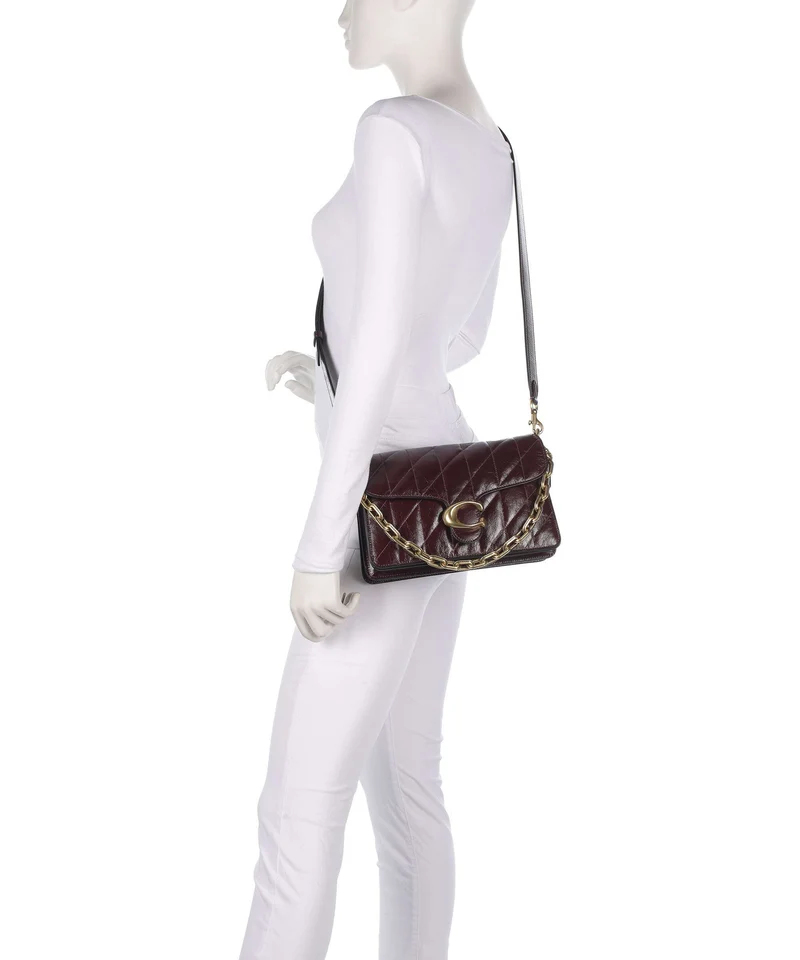 Coach Tabby Quilted Glazed Schultertasche black currant