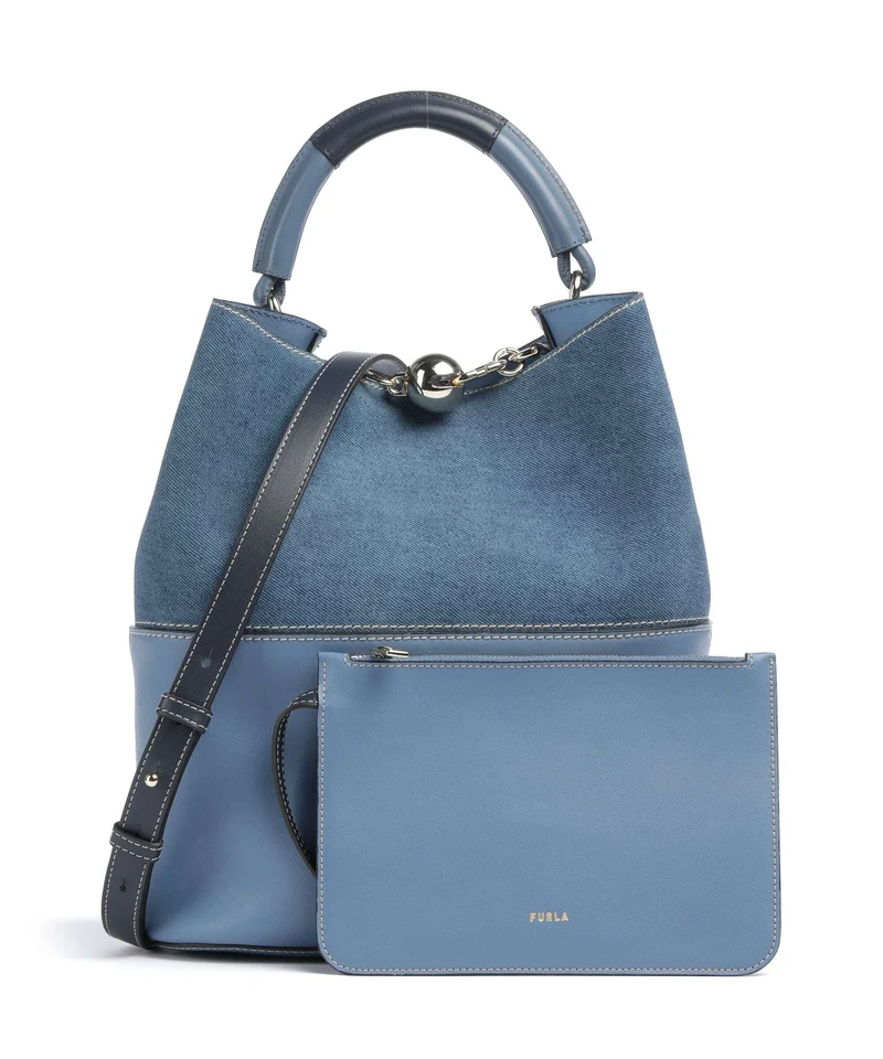 Furla Sfera S Bucket Handtasche denim