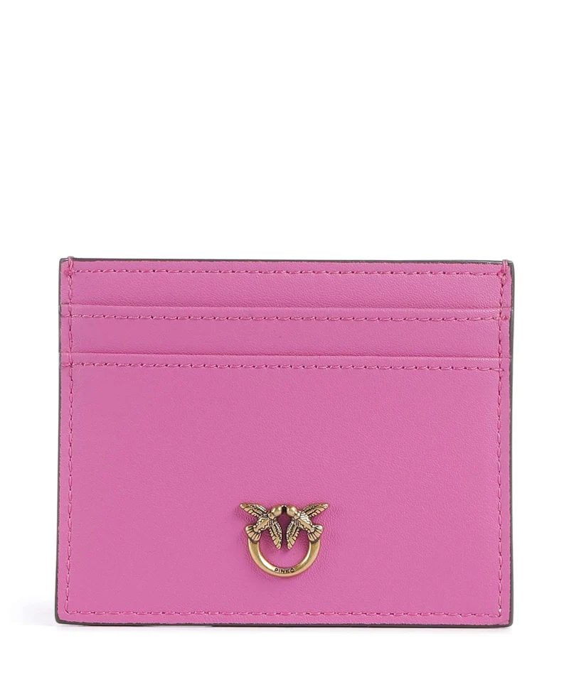 Pinko Kreditkartenetui rosa flogo/antique gold