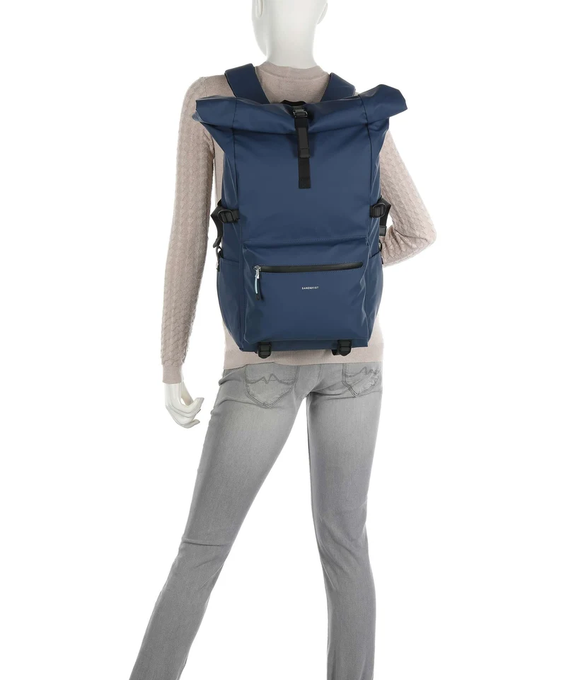 Sandqvist Stream Ruben 2.0 Rolltop Rucksack navy