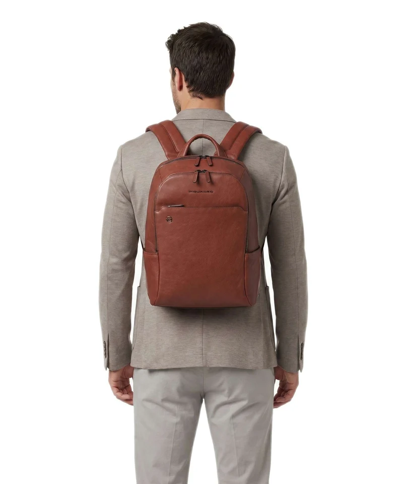 Piquadro Black Square Laptop-Rucksack cuoio