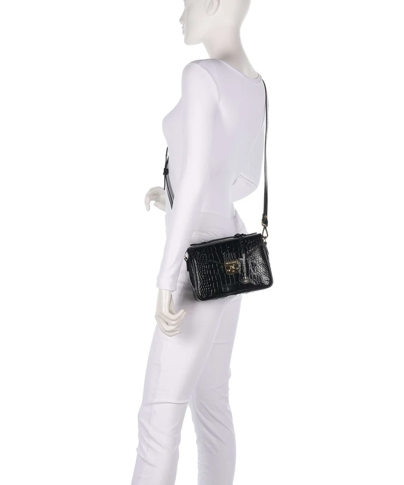 Maison Mollerus Croco Meyrin Umhängetasche classic schwarz