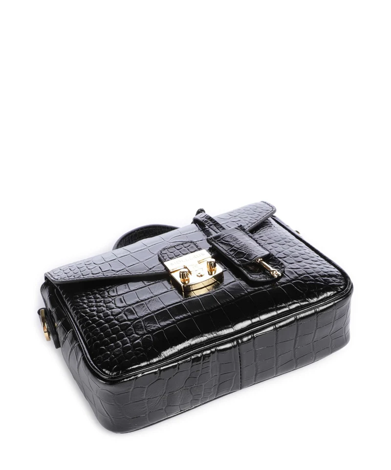 Maison Mollerus Croco Meyrin Umhängetasche classic schwarz