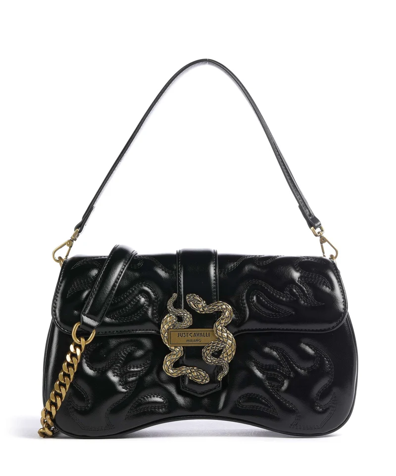 Just Cavalli Iconic Snakes Schultertasche black