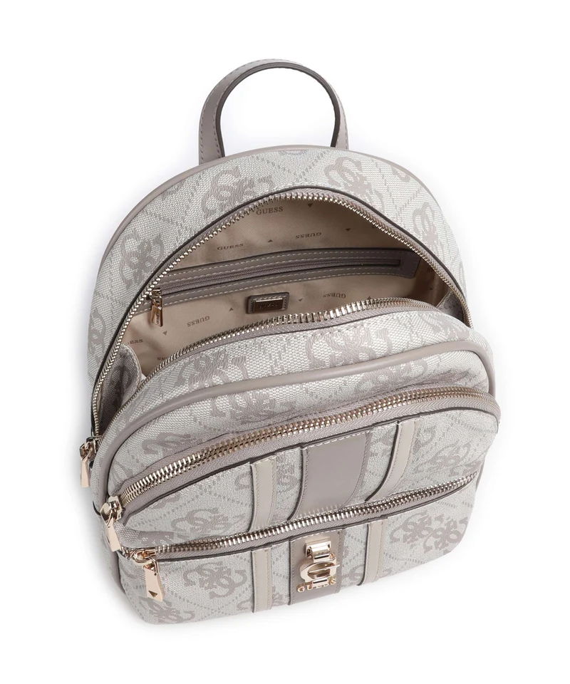Guess Erenia Rucksack dark taupe logo