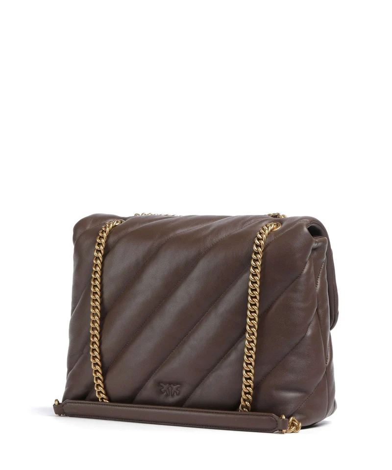 Pinko Love Puff Big Schultertasche marrone castano/antique gold