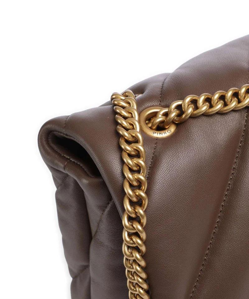 Pinko Love Puff Big Schultertasche marrone castano/antique gold