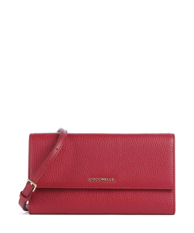 Coccinelle Metallic Soft Geldbörse sangria