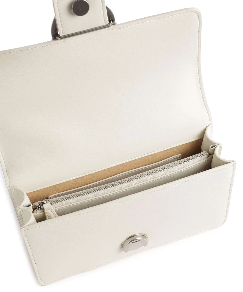 Pinko Love One Mini Schultertasche bianco seta/old silver