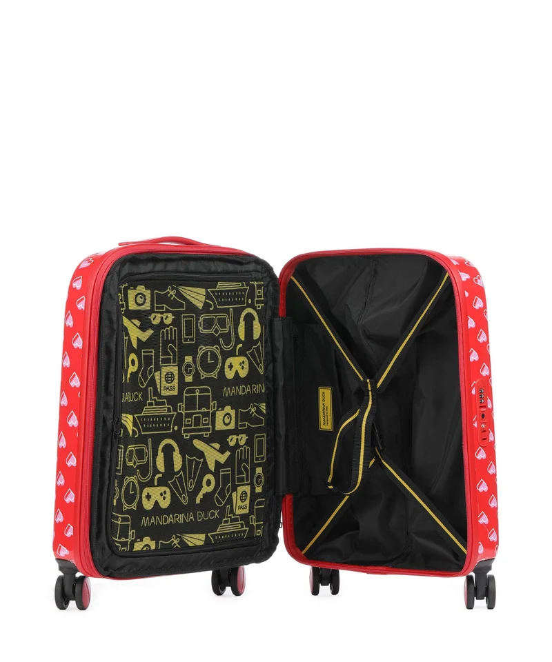 Mandarina Duck Logoduck+ Printed 4-Rollen Trolley gimme love