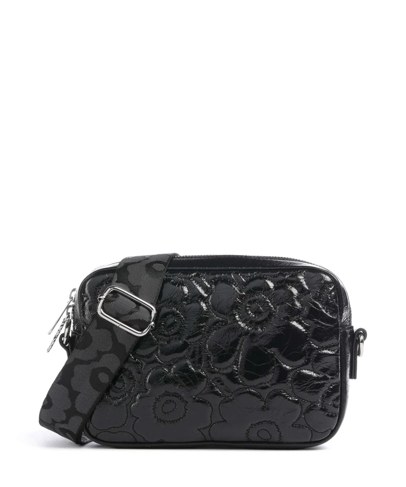 Marimekko Gratha Soft Unikko Umhängetasche shiny black