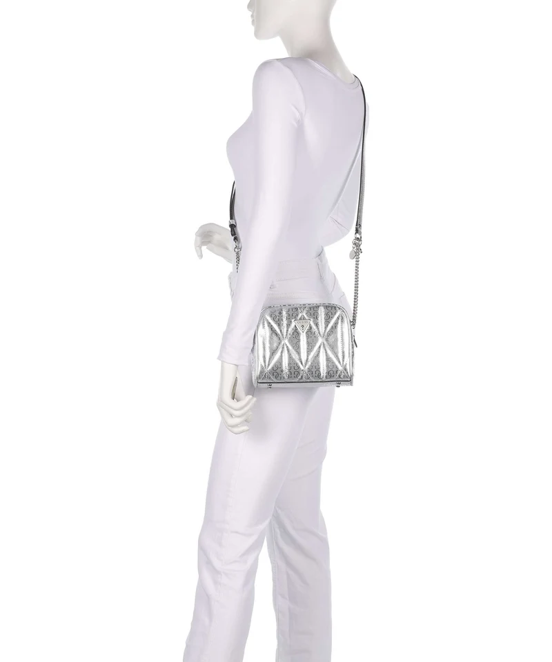 Guess Aldina G-Shine Umhängetasche silver