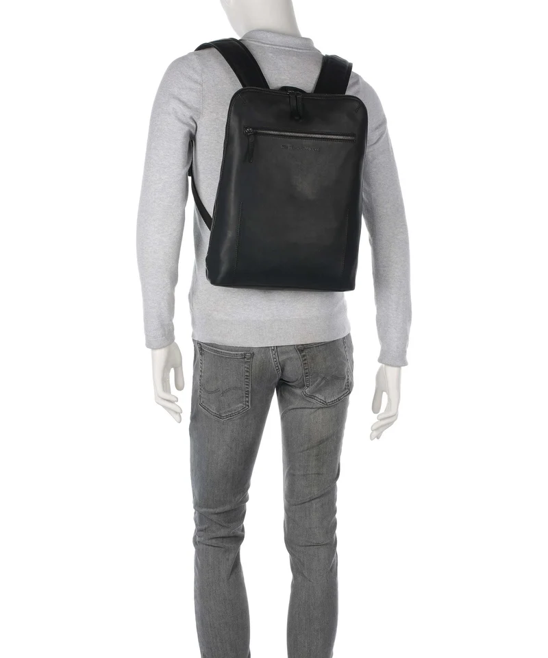 The Chesterfield Brand Wax Pull Up Cow Filmore Rucksack black