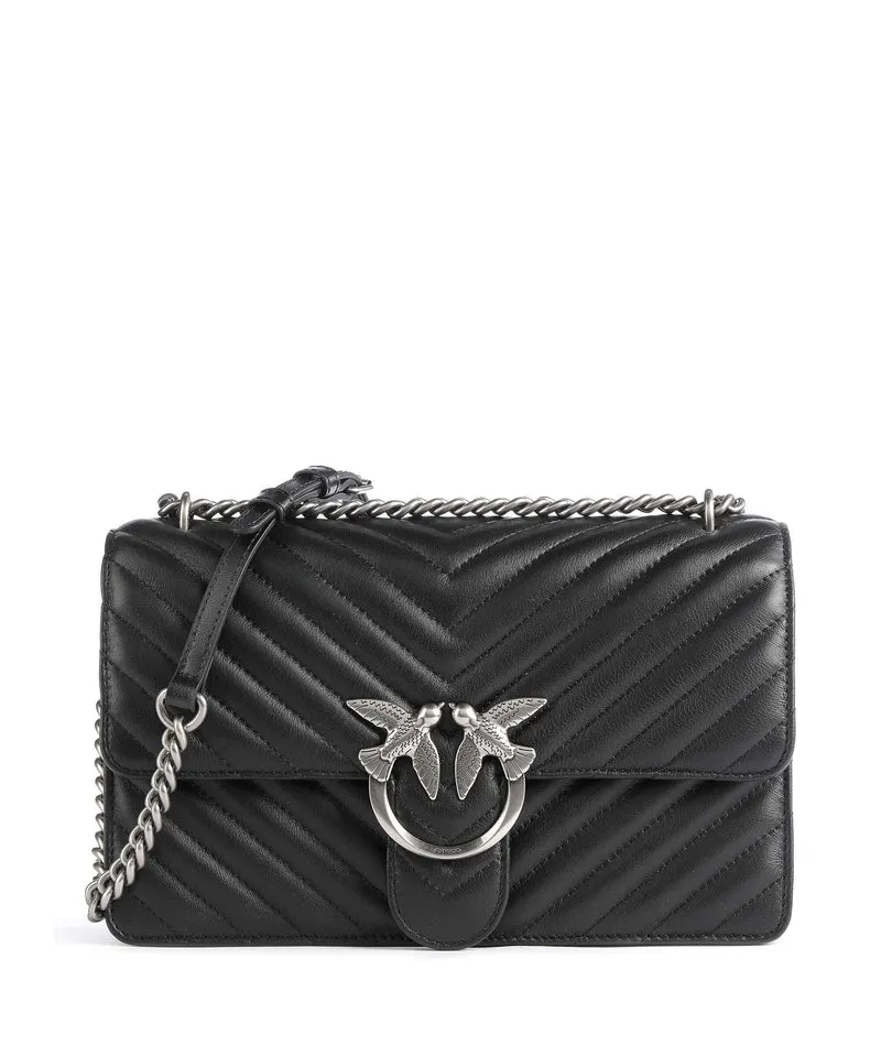 Pinko Love One Classic Schultertasche nero/old silver