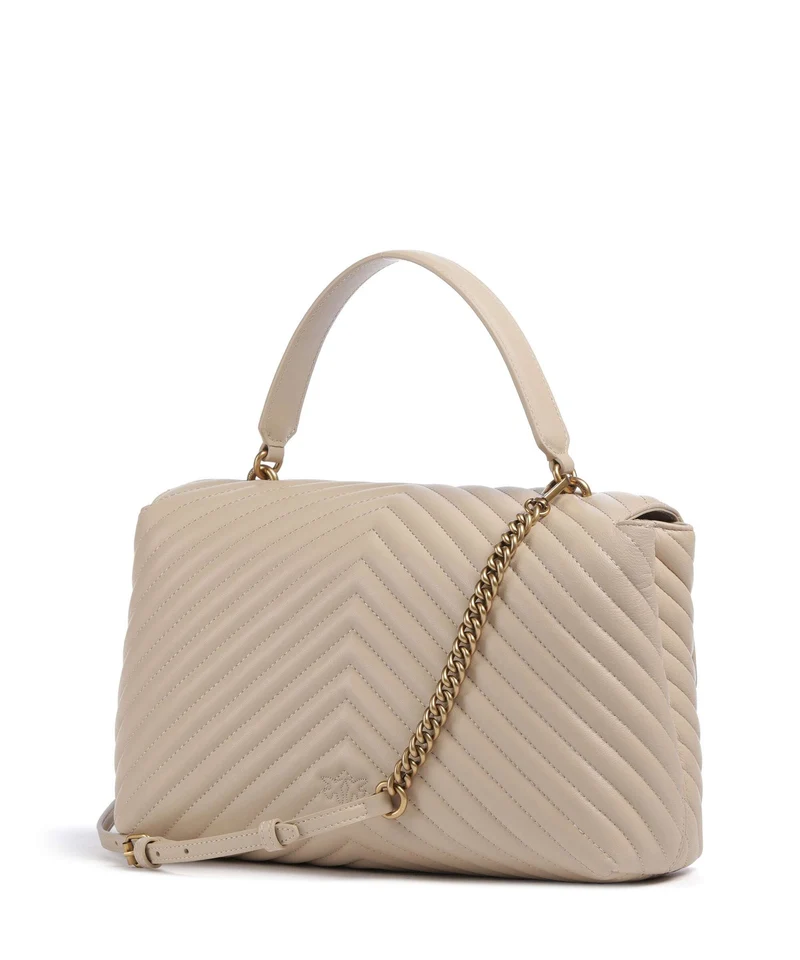 Pinko Love Lady Puff Big Handtasche beige/grigio fumo/antique gold