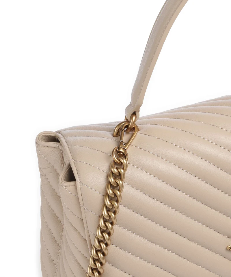 Pinko Love Lady Puff Big Handtasche beige/grigio fumo/antique gold