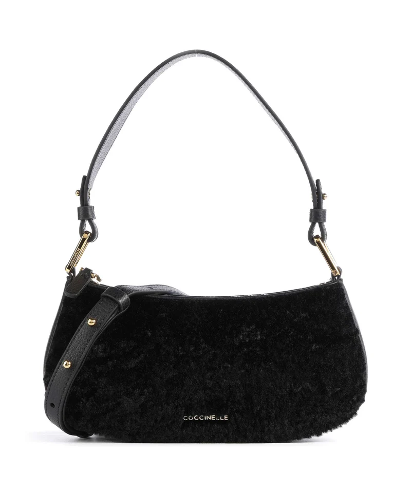 Coccinelle Merveille Astrakan Schultertasche noir