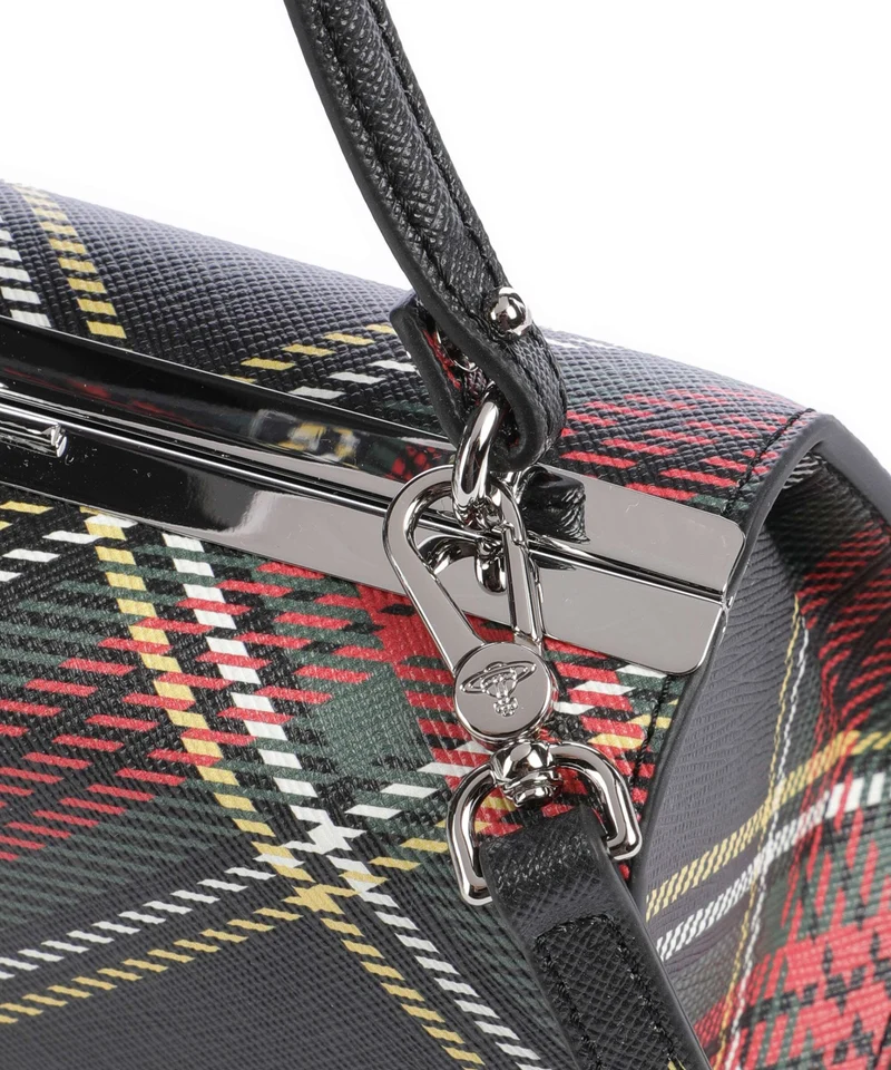 Vivienne Westwood Doll Frame Saffiano Printed XL Handtasche chelsea tartan