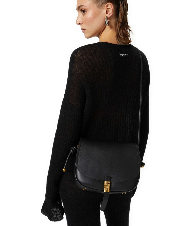 Pinko Saddle Classic Umhängetasche nero/antique gold